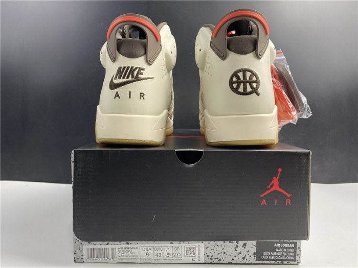 air jordan 6 retro quai54 sail brown cz4152-100
